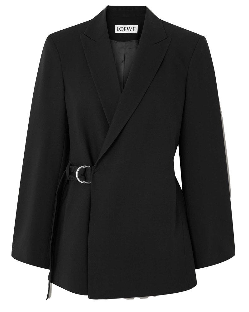 Blazer de lana con cinturón Blazer de lana con cinturón