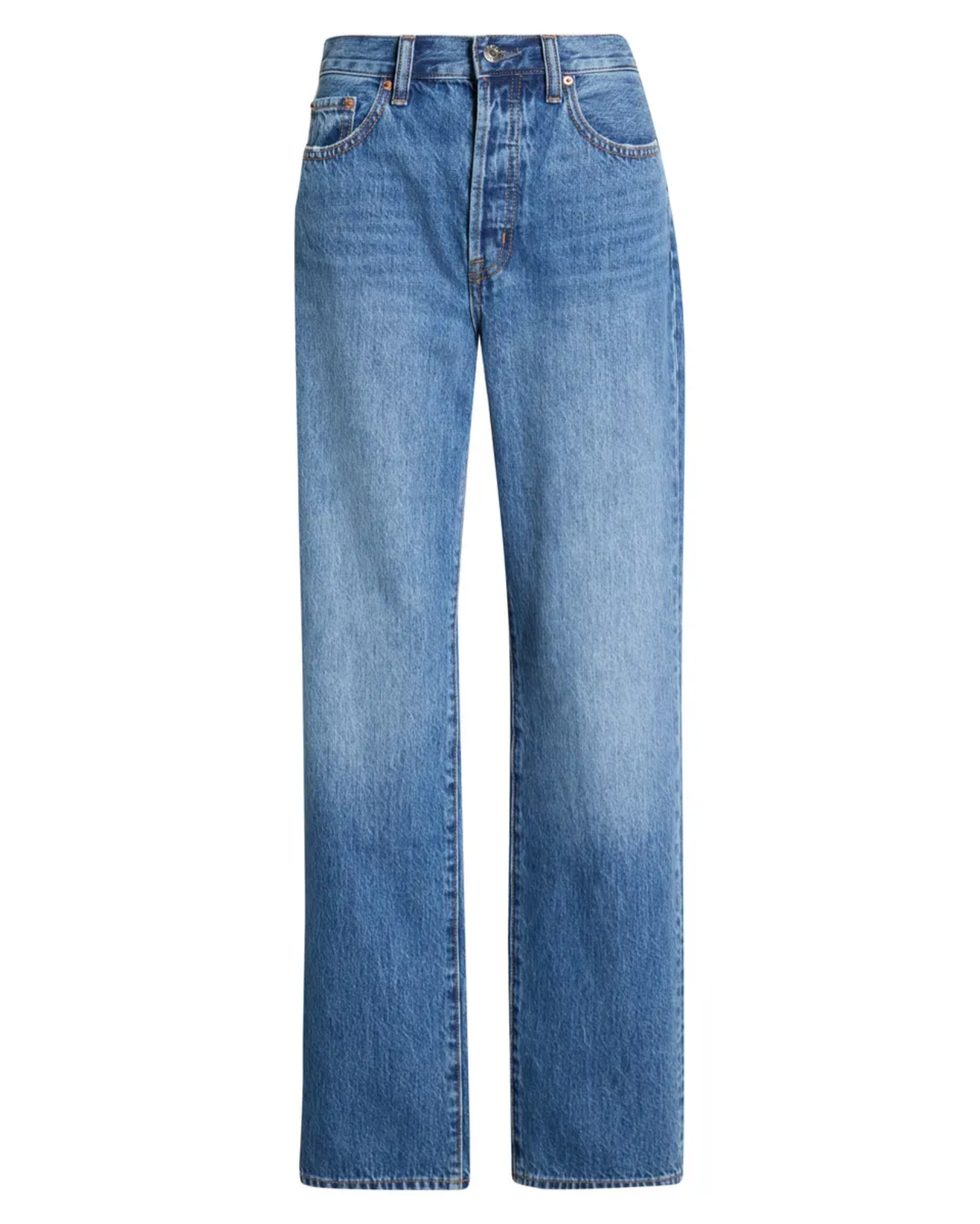 Pantalones vaqueros de piernas rectas rotos de cintura alta Cassie