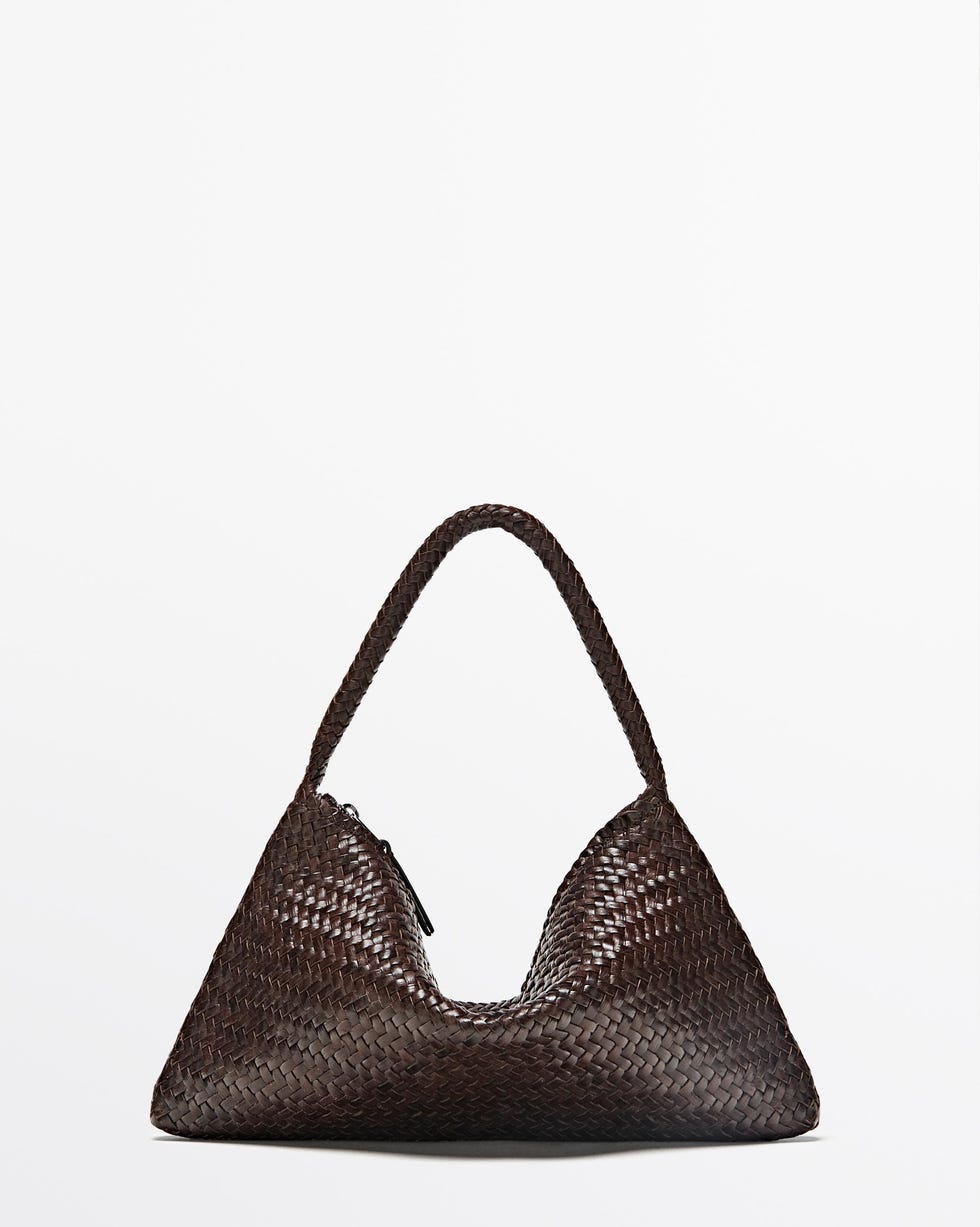 Pequeña bolsa de hombro de piel trenzada Pequeña bolsa de hombro de piel trenzada