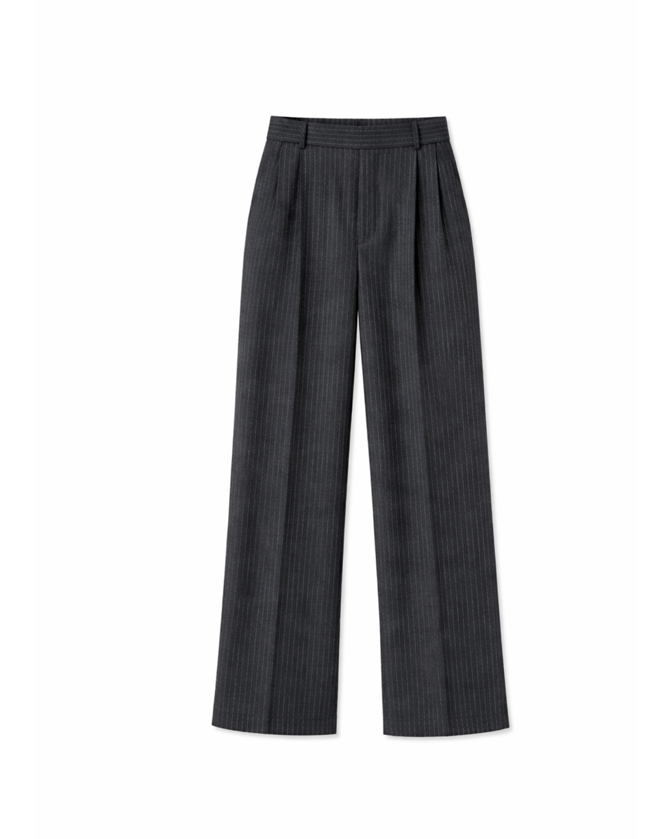 Pantalón plisado a rayas