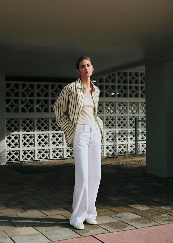 Camisa Bilma - Rayes Ecru Caqui - Algodón - Sézane