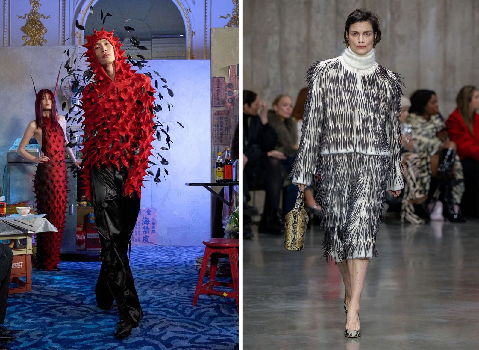 La imagen puede contener Ropa de moda Calzado Zapato Talón alto Persona adulta Vestido y accesorios de manga larga