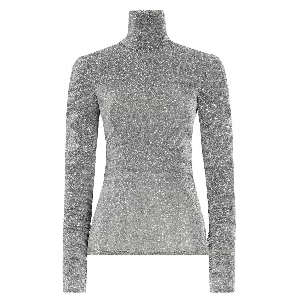 Top de cuello lentejuoso