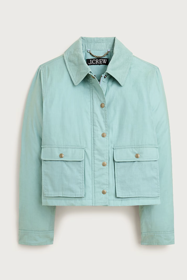J.Crew, chaqueta de granero recortada™ en algodón Ripstop