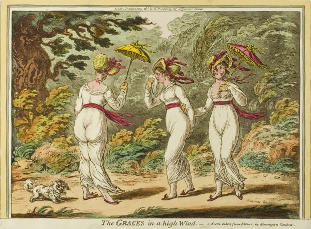 Gracias en el High Wind de James Gillray 1810.