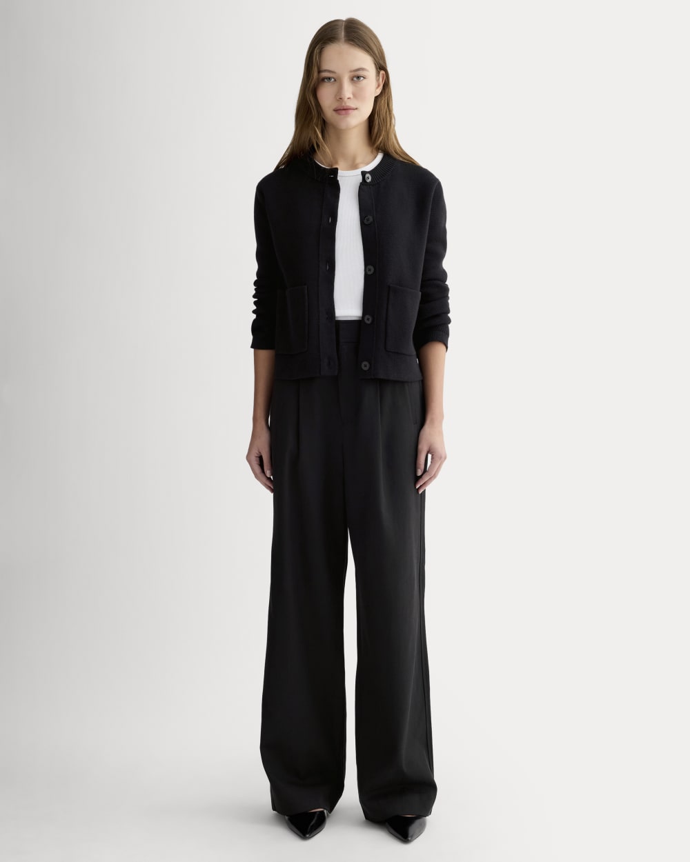 Pantalón plisado The Draper en Buttersmooth | Negro | 30" Entrepierna - 00