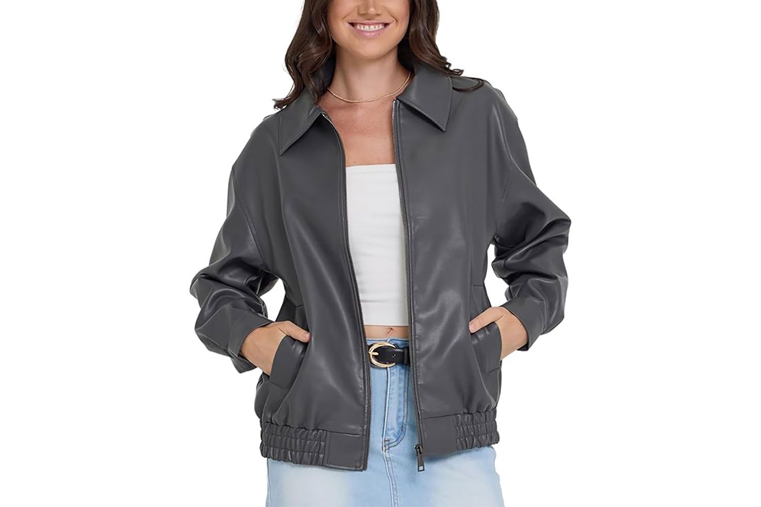 Chaqueta de piel Steve Madden Mujer - Bombero de gran tamaño de piel sintética