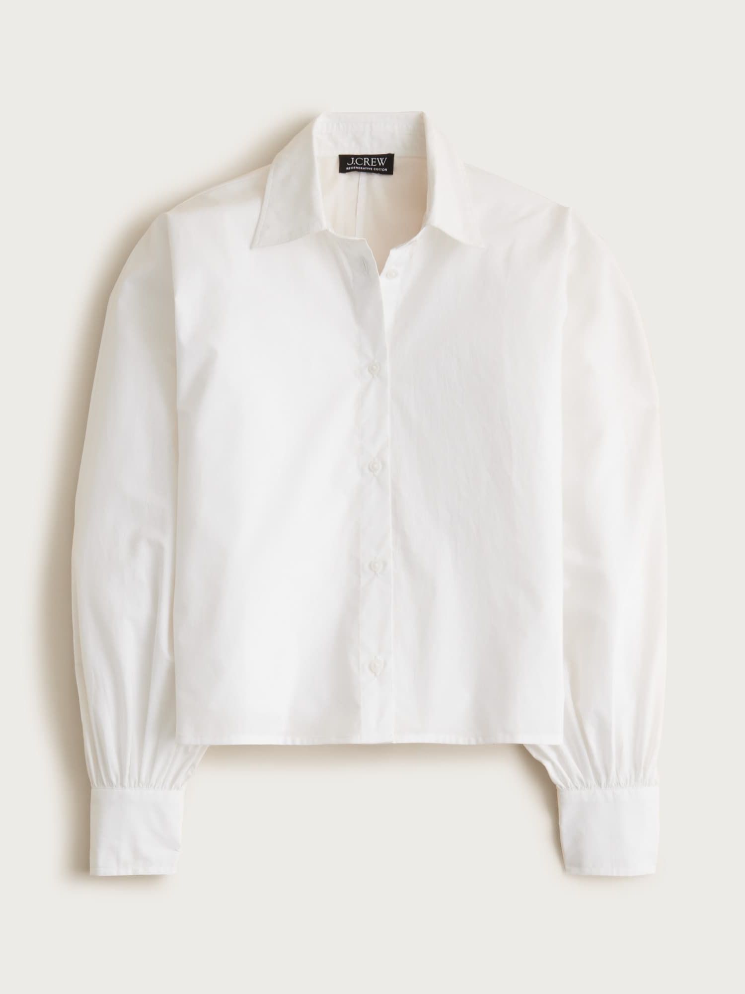 Camisa con botones de manga Dolman en popelín de algodón