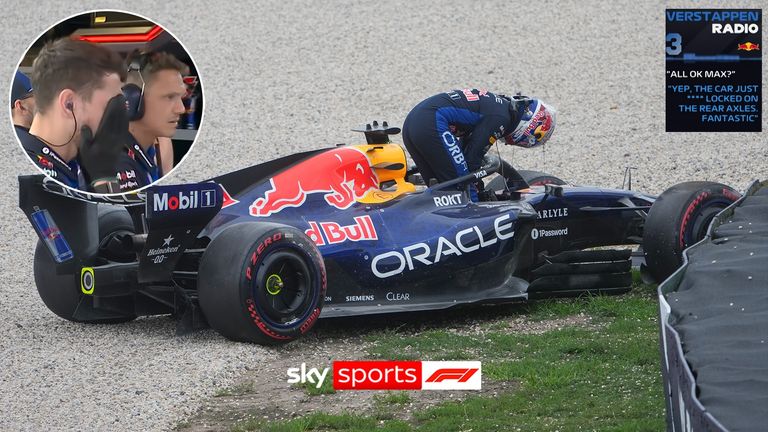 Max Verstappen de Red Bull se estrelló contra las barreras durante la Q1 del Gran Premio de Australia.