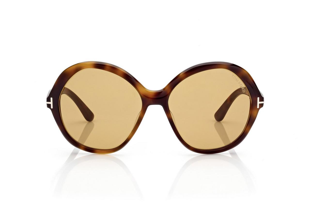 Tom Ford - Gafas de sol de acetato Habana oscuro para mujer - Talla 60 mm