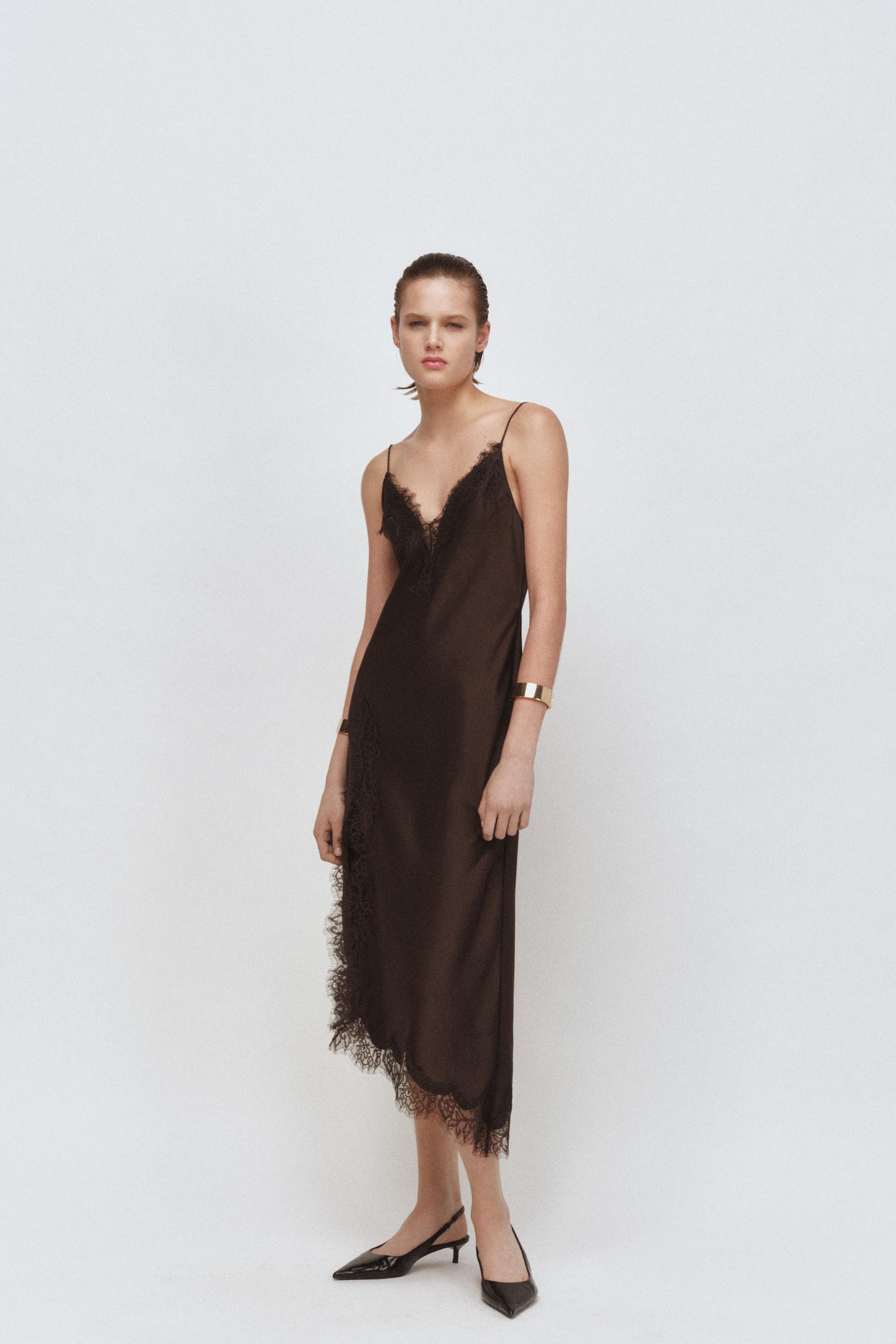 Vestido de encaje de satén colección Zw