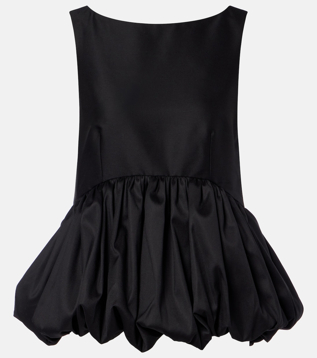 Top de lana y seda Peplum en negro - Rohe