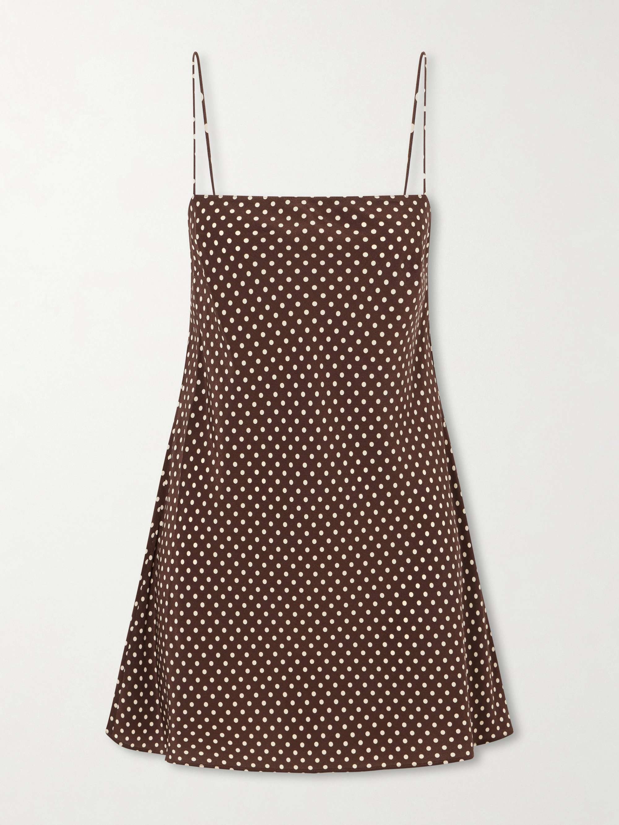 Minivestido de crepe de China de seda en lunares