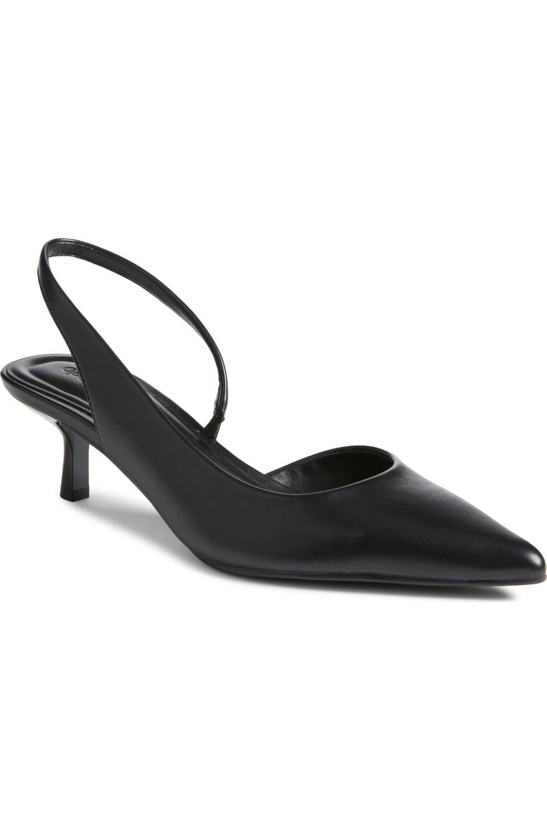 Corina Slingback Half De orsay Bomba de tacón de gatito con punta estrecha