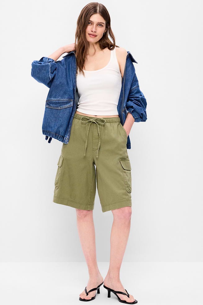 Bermudas cargo de corte medio