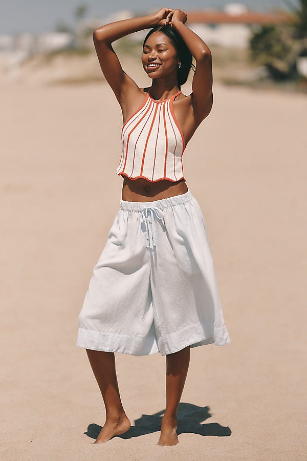 Antropología Celandine Pantalones Bermudas Oversized