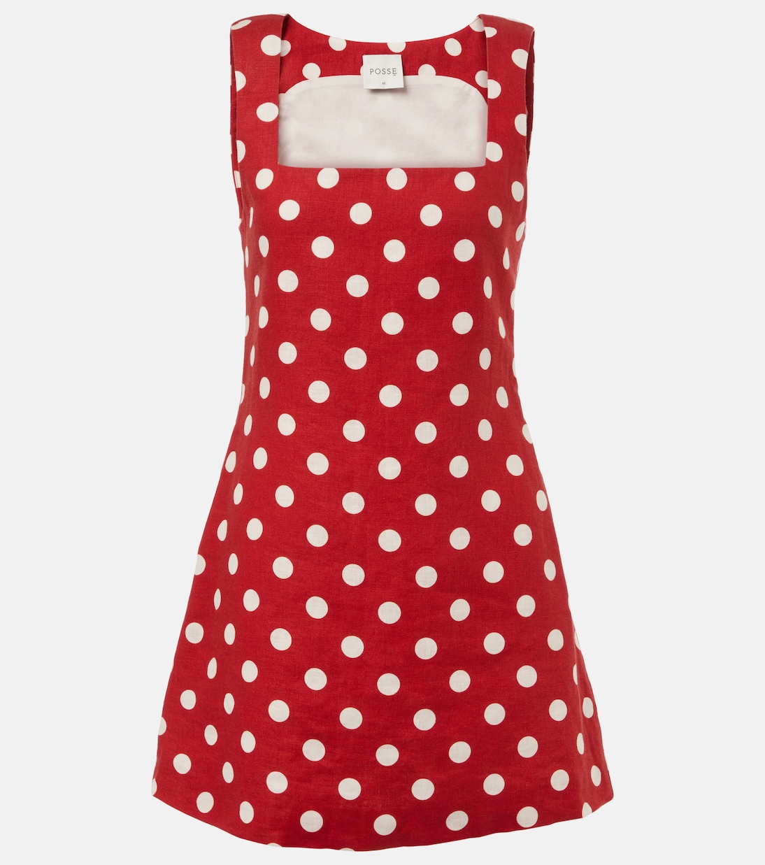 Minivestido de lino en lunares Alice en rojo - Posse