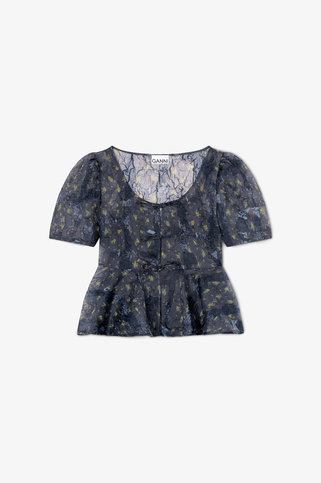 Blusa Peplum en organza Shibori