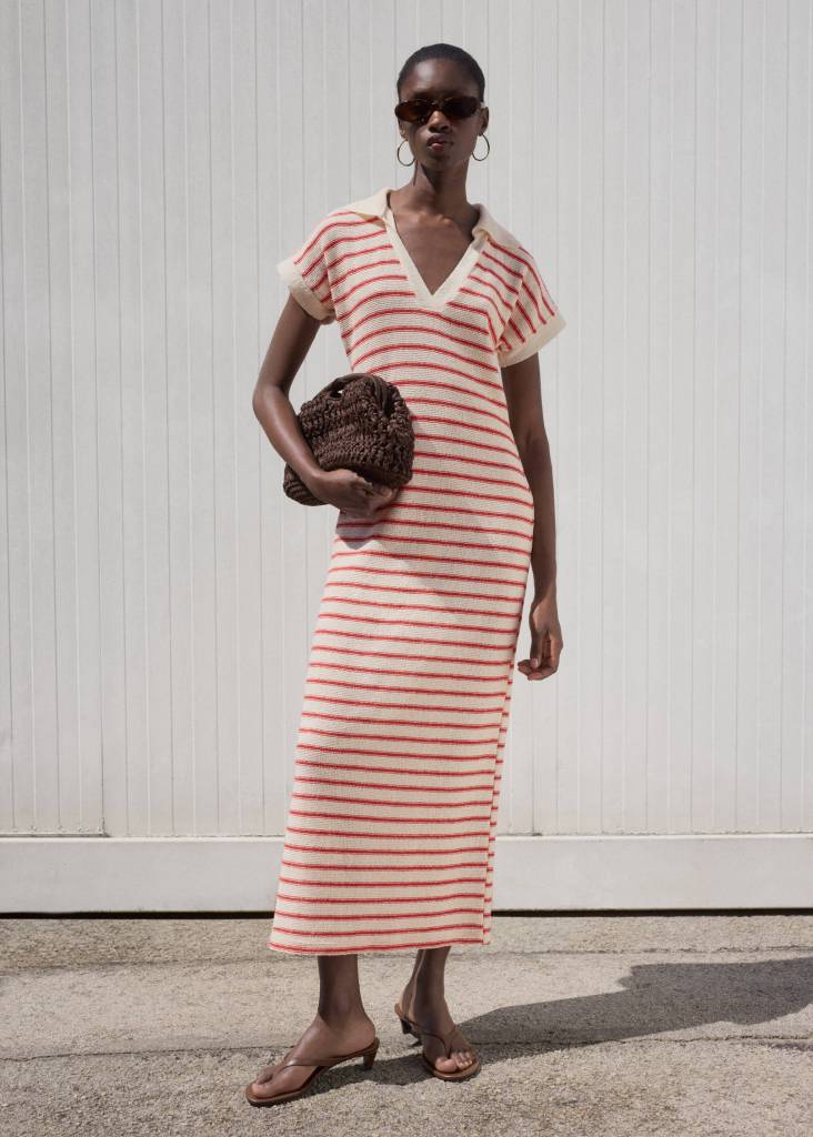TRAJE LARGO PUNTO RAYAS de Mango Outlet.