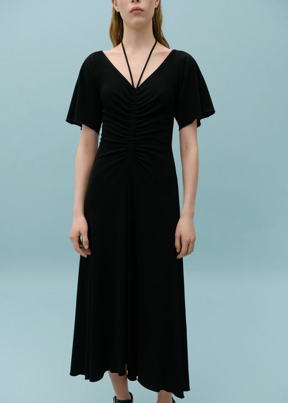 Vestido midi de punto negro Vestido midi de punto negro