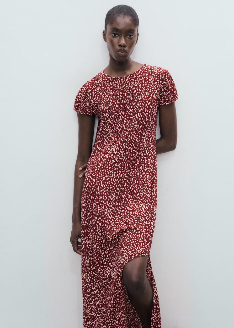 Vestido estampado floral burdeos Vestido estampado floral burdeos