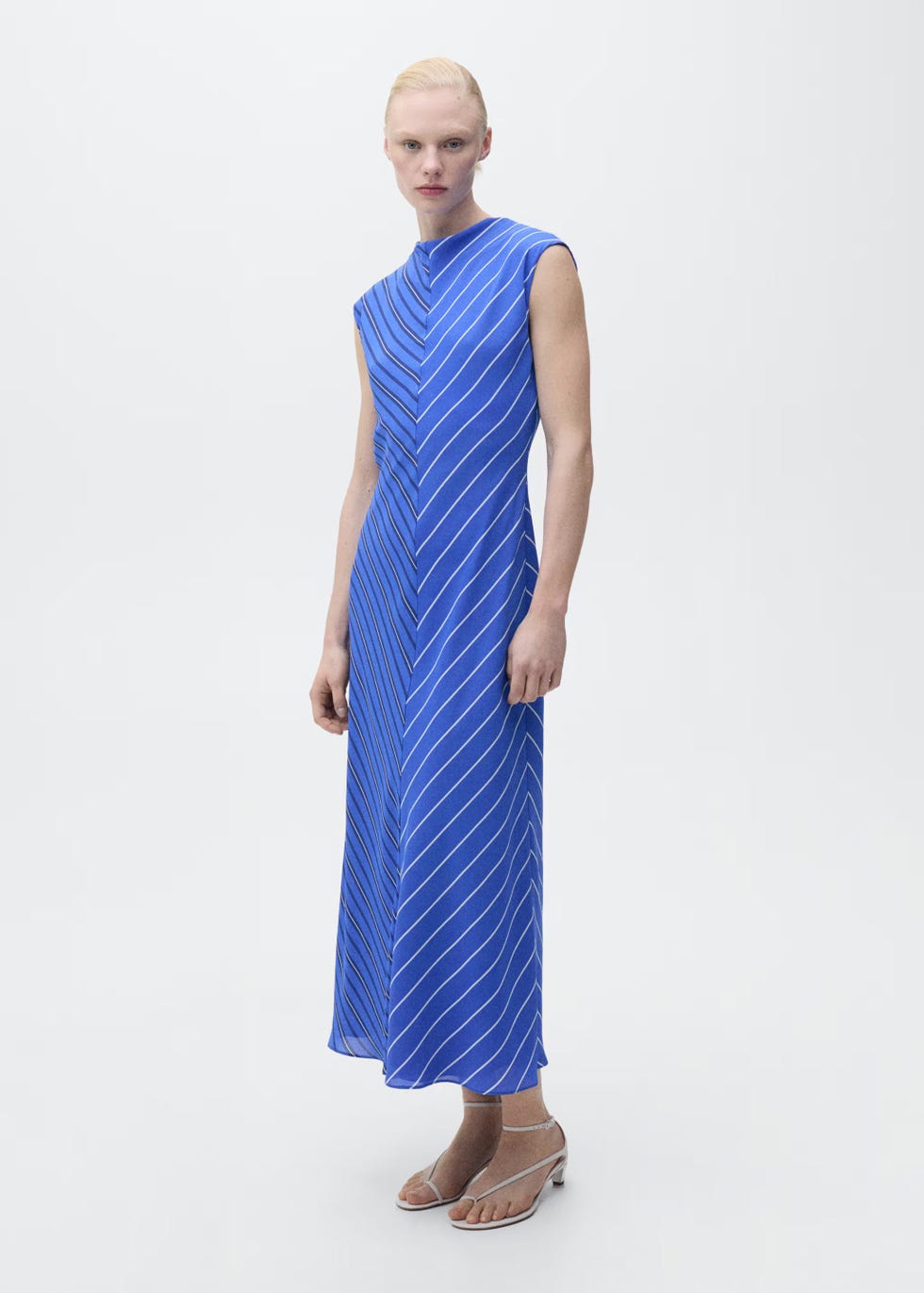 Vestido rayas combinadas azul Vestido rayas combinadas azul