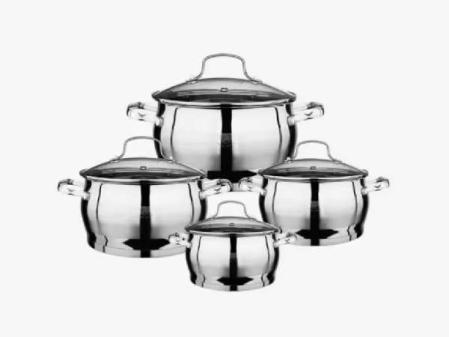 Batería de Cocina 8 Piezas Acero Inoxidable