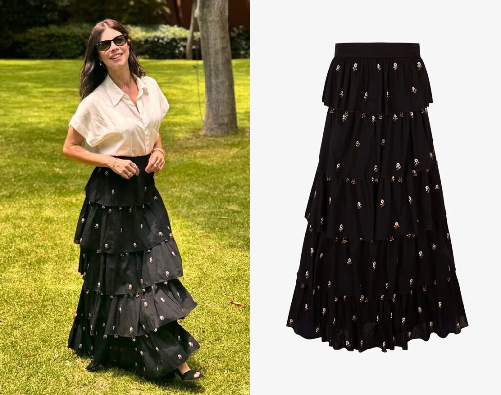 Maribel Verdú y falda negra de volantes de la firma Antik Batik. (PVP: 395€)